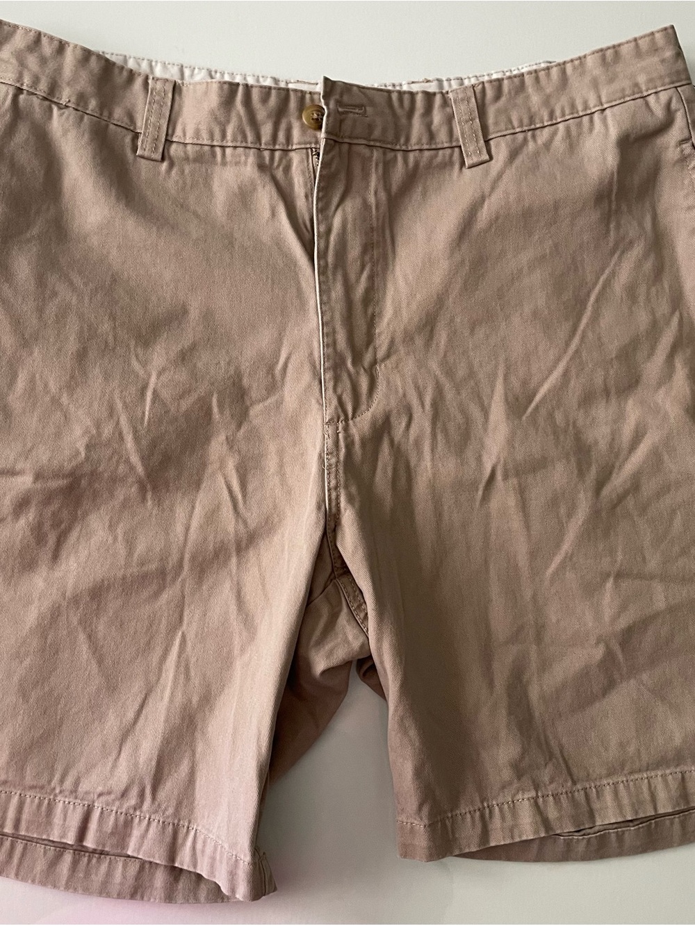 Chaps Men's Tan Flat-Front Cotton Shorts